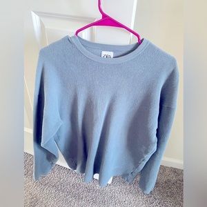 Zara Men’s Long Sleeve Textured Shirt, Blue